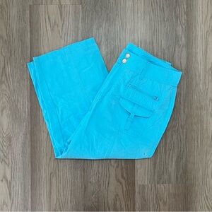 Carolina Blues Vintage Turquoise Cargo Capri Pants Size 8